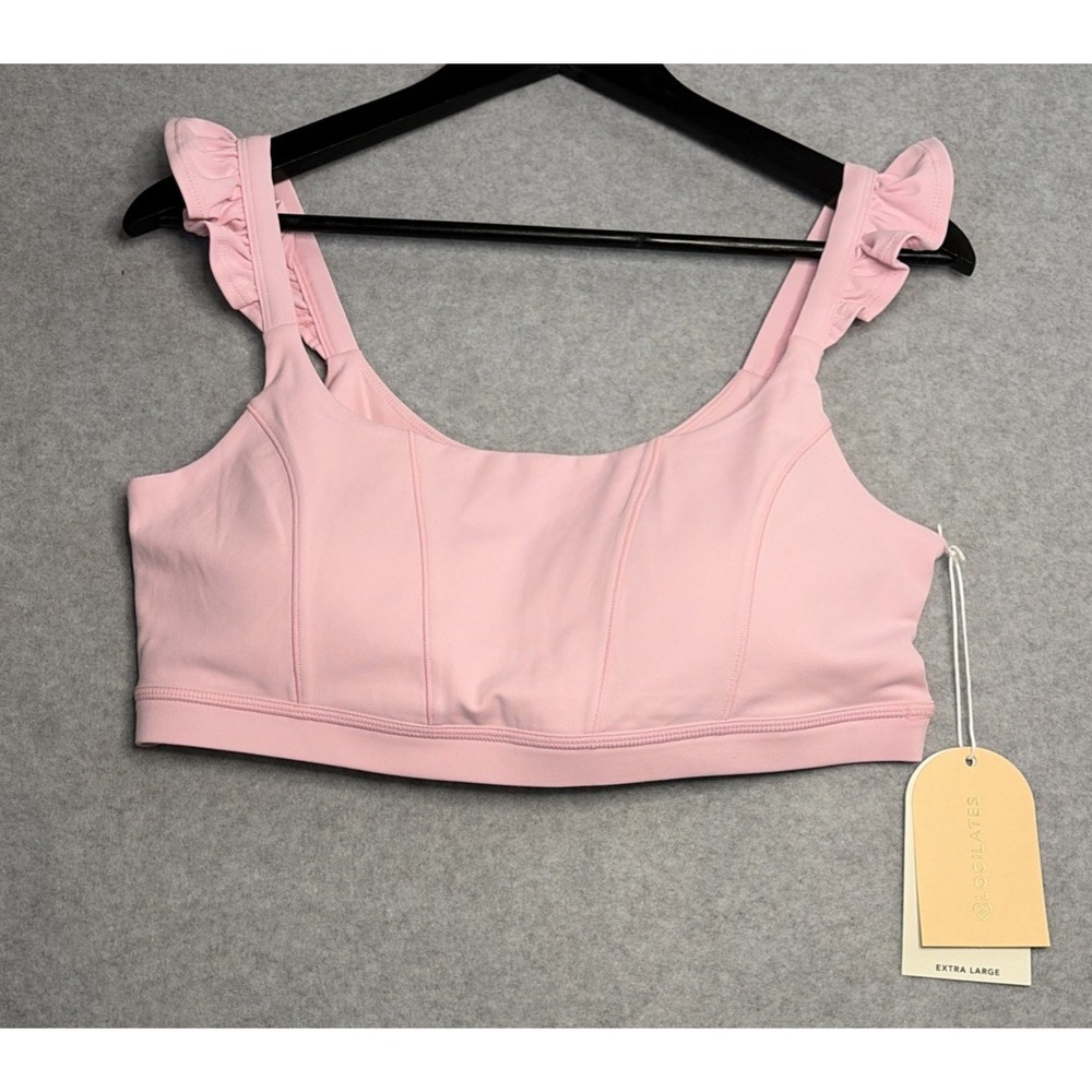 Blogilates Ruffle Corset Bra in Pink - XL